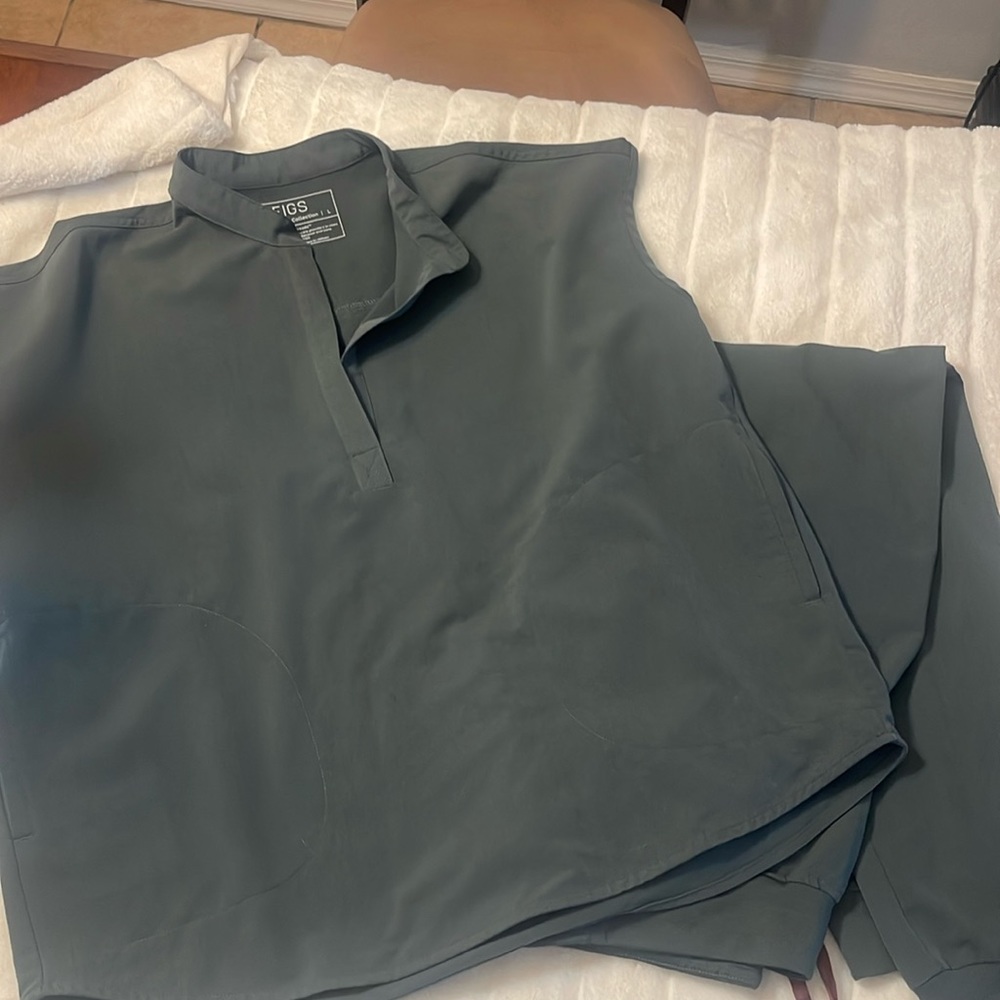 Moss colored FIGS scrubs set